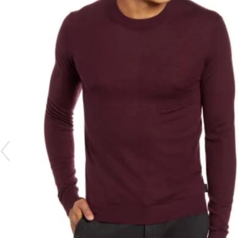 Ted Baker Men's Deep Burgundy Crewneck Sweater